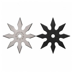 Set doua stele de aruncat DEPOX®, 8 colțuri, metalic, negru/argintiu, 10 cm