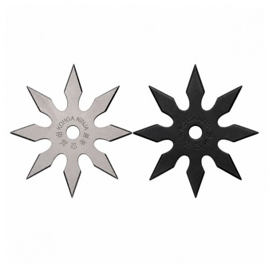 Set doua stele de aruncat DEPOX®, 8 colțuri, metalic, negru/argintiu, 10 cm