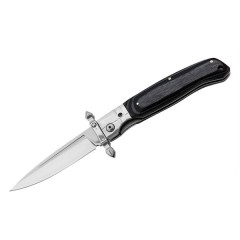 Briceag pliabil DEPOX®, lamă oțel inoxidabil 420, mâner lemn și metal, 23.5 cm