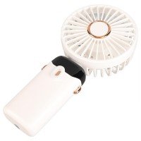 Ventilator portabil USB reîncărcabil, silențios cu 5 trepte de viteză, alb