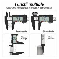 Subler digital electronic 150 mm, DEPOX®, afisaj LCD, instrument profesional de masurare precisa, ne