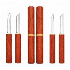 Set de doua cutite Japoneze 2 în 1 DEPOX®, camping, maner plastic, 19 cm, maro Set de doua cutite Japoneze 2 în 1 DEPOX®, camping, maner plastic, 19 cm, maro