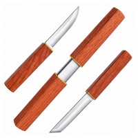 Set de doua cutite Japoneze 2 în 1 DEPOX®, camping, maner plastic, 19 cm, maro Set de doua cutite Japoneze 2 în 1 DEPOX®, camping, maner plastic, 19 cm, maro