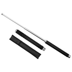 Baston telescopic pliabil, DEPOX®, 65 cm, maner antiderapant, husa inclusa, argintiu