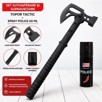 Set topor si spray paralizant chili, DEPOX®, otel inoxidabil, negru, 42 cm/ 60 ml Set topor si spray paralizant chili, DEPOX®, otel inoxidabil, negru, 42 cm/ 60 ml