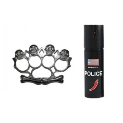 Set rozeta model Craniu si spray paralizant chili DEPOX®, argintiu/negru, 12 cm/60 ml