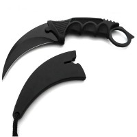 Set cutit karambit si spray paralizant chili DEPOX®, 19 cm/60 ml, Negru Set cutit karambit si spray paralizant chili DEPOX®, 19 cm/60 ml, Negru