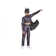 Costum carnaval Batman cu muschi pentru copii, 3-5 ani, gri, 100-110 cm, fara masca