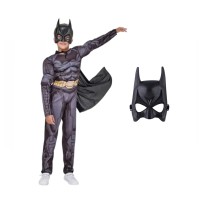 Costum carnaval Batman cu muschi pentru copii, 3-5 ani, gri, 100-110 cm, fara masca