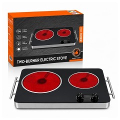 Plită Electrică Dublă DEPOX®, 6000W, 2 Zone de Gătit Independente, Suprafață din Sticlă Termoreziste Plită Electrică Dublă DEPOX®, 6000W, 2 Zone de Gătit Independente, Suprafață din Sticlă Termoreziste