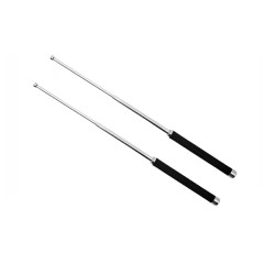 Set doua bastoane telescopice pliabile, DEPOX®, 51 cm, maner antiderapant, argintiu