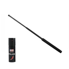 Set baston telescopic pliabil si spray paralizant chili, DEPOX®, 51 cm/ 60 ml, maner antiderapant, n Set baston telescopic pliabil si spray paralizant chili, DEPOX®, 51 cm/ 60 ml, maner antiderapant, n