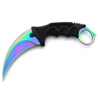 Set topor survivor si cutit karambit, Rainbow Star, DEPOX®, 39 cm/18.5 cm, multicolor Set topor survivor si cutit karambit, Rainbow Star, DEPOX®, 39 cm/18.5 cm, multicolor