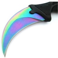 Set topor survivor si cutit karambit, Rainbow Star, DEPOX®, 39 cm/18.5 cm, multicolor Set topor survivor si cutit karambit, Rainbow Star, DEPOX®, 39 cm/18.5 cm, multicolor