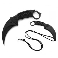 Set topor survivor si cutit karambit Night, DEPOX®, 19 cm/39 cm, negru