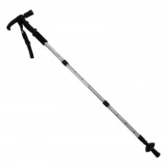 Baston trekking extensibil DEPOX®, Ol Helper, aluminiu, lampa LED, 110 cm, argintiu Baston trekking extensibil DEPOX®, Ol Helper, aluminiu, lampa LED, 110 cm, argintiu