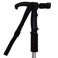 Baston trekking extensibil, Ol Helper, aluminiu, lampa LED, 110 cm, argintiu