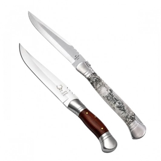 Set 2 cutite pliabile outdoor cu aspect lemn, DEPOX®, 37 cm /28,5 cm, maro