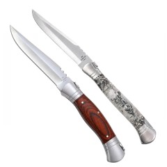 Set 2 cutite pliabile outdoor cu aspect lemn, DEPOX®, 37 cm /28,5 cm, multicolor