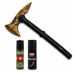 Set topor survivor, spray autoaparare si spray chili DEPOX®, 39 cm/60 ml/60 ml