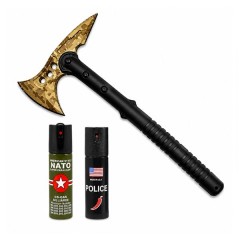 Set topor survivor, spray autoaparare si spray chili DEPOX®, 39 cm/110 ml/60 ml