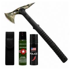Set secure supravieturire, spray autoaparare si spray chili DEPOX®, otel inoxidabil, 40 cm/110 ml/6 Set secure supravieturire, spray autoaparare si spray chili DEPOX®, otel inoxidabil, 40 cm/110 ml/6