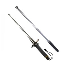 Set doua bastoane telescopice DEPOX®, otel inoxidabi, 3 sectiuni, argintiu,64 cm/24-67 cm, husa incl