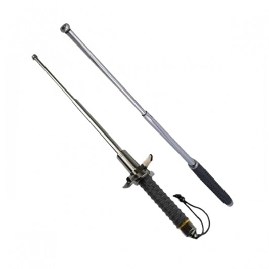 Set doua bastoane telescopice DEPOX®, otel inoxidabi, 3 sectiuni, argintiu,64 cm/24-67 cm, husa incl