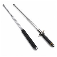 Set doua bastoane telescopice DEPOX®, otel inoxidabi, 3 sectiuni, argintiu,64 cm/24-67 cm, husa incl