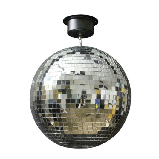 Glob disco motorizat DEPOX®, model oglinzi, 4W, 25 cm, argintiu