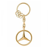 Breloc Mercedes-Benz Brussels DEPOX®, Zinc Turnat, Finisaj Lucios, 3 Inele Suplimentarem, 9 cm, Auri