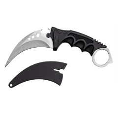 Cuțit karambit vanatoare DEPOX®, lamă fixă, oțel inoxidabil 420, gri, 19 cm