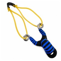 Set doua prastii din aliaj cu benzi elastice DEPOX®, mâner ergonomic, 13 cm, albastru Set doua prastii din aliaj cu benzi elastice DEPOX®, mâner ergonomic, 13 cm, albastru