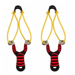 Set doua prastii din aliaj cu benzi elastice DEPOX®, mâner ergonomic, 13 cm, rosu