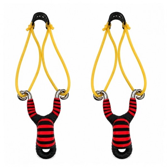 Set doua prastii din aliaj cu benzi elastice DEPOX®, mâner ergonomic, 13 cm, rosu