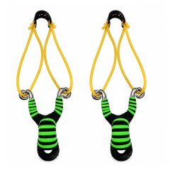 Set doua prastii din aliaj cu benzi elastice DEPOX®, mâner ergonomic, 13 cm, verde