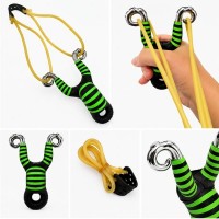Set doua prastii din aliaj cu benzi elastice DEPOX®, mâner ergonomic, 13 cm, verde