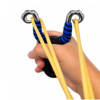 Set doua prastii din aliaj cu benzi elastice DEPOX®, mâner ergonomic, 13 cm, albastru/rosu