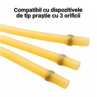 Set 2 benzi de schimb pentru praștie, DEPOX®, latex/piele, galben, 32 cm