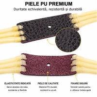 Set 2 benzi de schimb pentru praștie, DEPOX®, latex/piele, galben, 32 cm