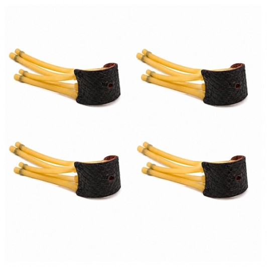 Set 4 benzi de schimb pentru praștie, DEPOX®, latex/piele, galben, 32 cm