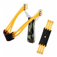 Set praștie metalică si banda elastica de rezerva DEPOX®, maner camuflaj, 14.5 cm Set praștie metalică si banda elastica de rezerva DEPOX®, maner camuflaj, 14.5 cm