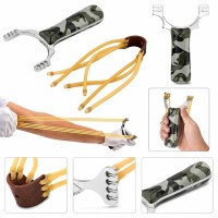 Set praștie metalică si banda elastica de rezerva DEPOX®, maner camuflaj, 14.5 cm Set praștie metalică si banda elastica de rezerva DEPOX®, maner camuflaj, 14.5 cm