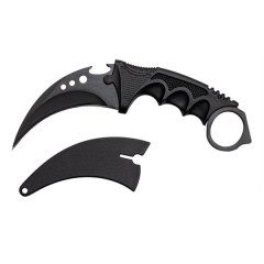 Cuțit karambit vanatoare DEPOX®, lamă fixă, oțel inoxidabil 420, negru, 19 cm