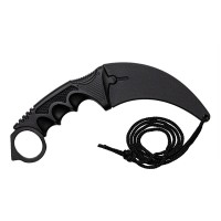 Cuțit karambit vanatoare DEPOX®, lamă fixă, oțel inoxidabil 420, negru, 19 cm