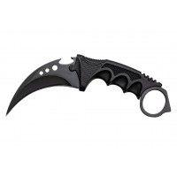 Set doua cutite karambit vanatoare DEPOX®, lamă fixă, oțel inoxidabil 420, negru/gri, 19 cm
