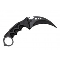 Set doua cutite karambit vanatoare DEPOX®, lamă fixă, oțel inoxidabil 420, negru/gri, 19 cm