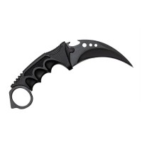 Set doua cutite karambit vanatoare DEPOX®, lamă fixă, oțel inoxidabil 420, negru/rainbow, 19 cm Set doua cutite karambit vanatoare DEPOX®, lamă fixă, oțel inoxidabil 420, negru/rainbow, 19 cm