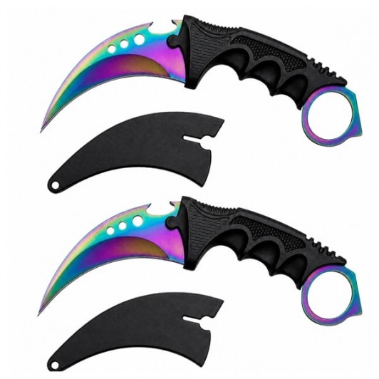 Set doua cutite de vanatoare DEPOX®, Fade Break, 19 cm, otel, multicolor