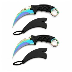 Set doua cutite de vanatoare DEPOX®, Rainbow Fade, 19 cm, otel, multicolor Set doua cutite de vanatoare DEPOX®, Rainbow Fade, 19 cm, otel, multicolor